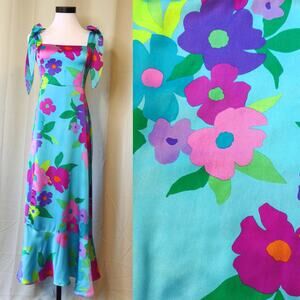 Show Me Your MuMu Garden Midi Dress Multi Piccadilly Floral Satin Bow